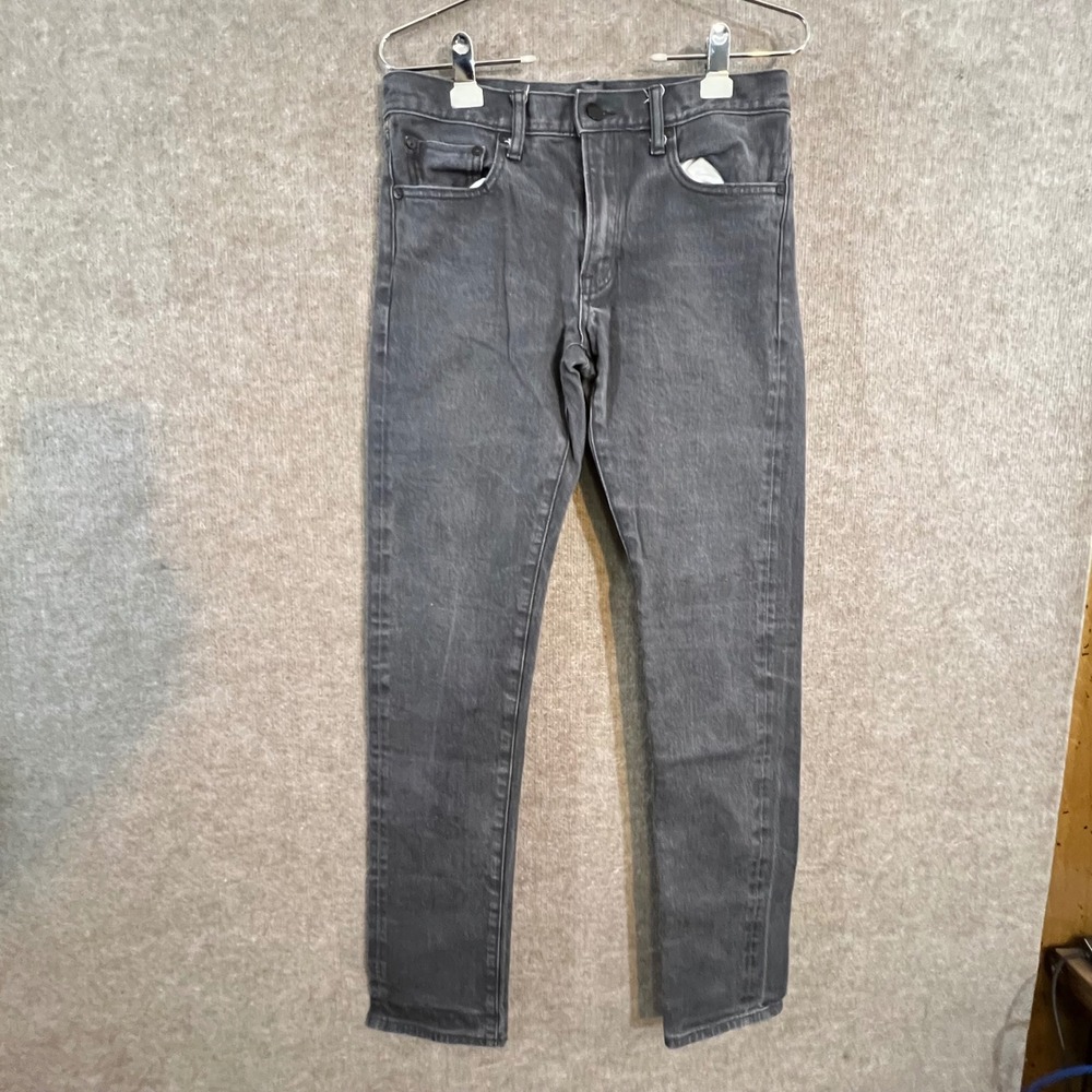 Uniqlo Jeans Men 32 Slim Straight Low Rise Gray Selvedge Japanese Fabric Minimal